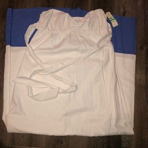 Shirred bandeau tie back dress